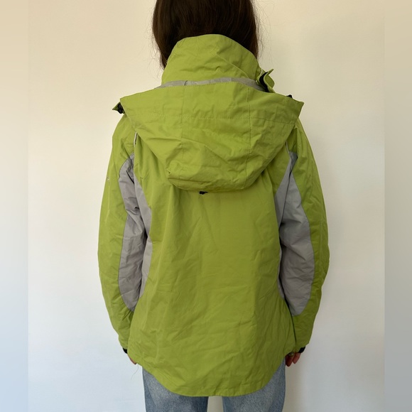 Columbia TITANIUM OMNI TECH Women Jacket Coat Lime Green Shell Ski Snowboard Y2K - Picture 14 of 17